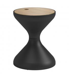 Gloster Bells Side Table in Meteor with Teak Top