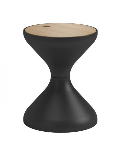 Gloster Bells Side Table in Meteor with Teak Top