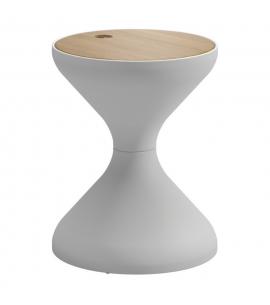Gloster Bells Side Table in White with Teak Top