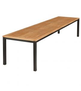 Barlow Tyrie Aura 300cm Rectangular Table – Graphite Frame with Teak Top