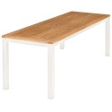 Barlow Tyrie Aura 200cm Rectangular Narrow Table – Arctic White Frame with Teak Top