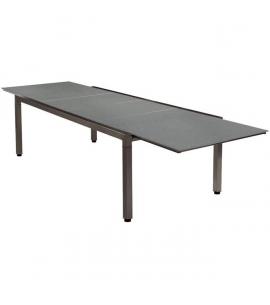 Barlow Tyrie Equinox 360cm Rectangular Extending Dining Table – Powder Coated Graphite Frame with Dusk Ceramic Top