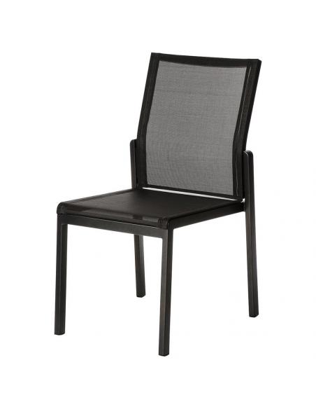 Barlow Tyrie Aura Stacking Dining Chair – Graphite Frame with Charcoal Sling