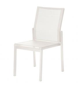 Barlow Tyrie Aura Stacking Dining Chair – Arctic White Frame with Pearl Sling