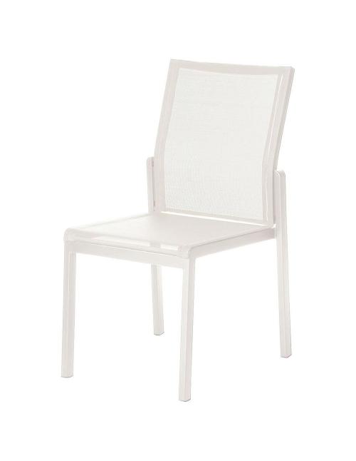 Barlow Tyrie Aura Stacking Dining Chair – Arctic White Frame with Pearl Sling