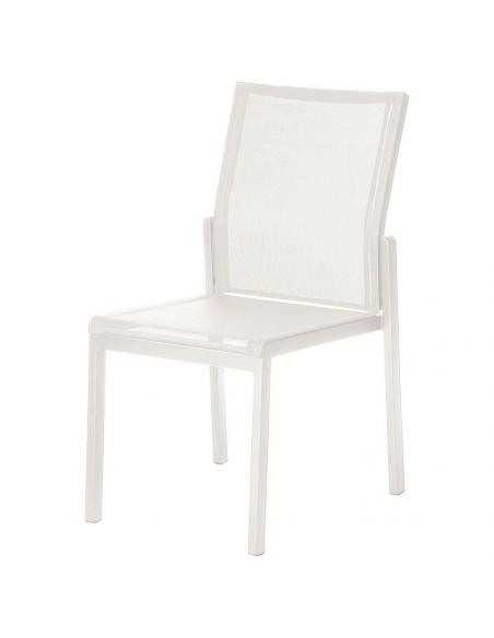 Barlow Tyrie Aura Stacking Dining Chair – Arctic White Frame with Pearl Sling