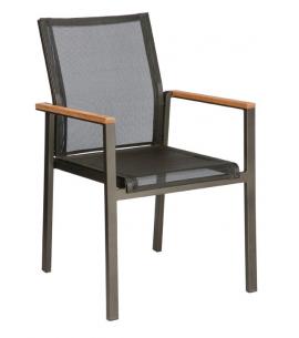Barlow Tyrie Aura Stacking Armchair - Graphite Frame with Charcoal Sling