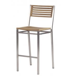 Barlow Tyrie Equinox High Dining Side Chair with Teak Seat and Back