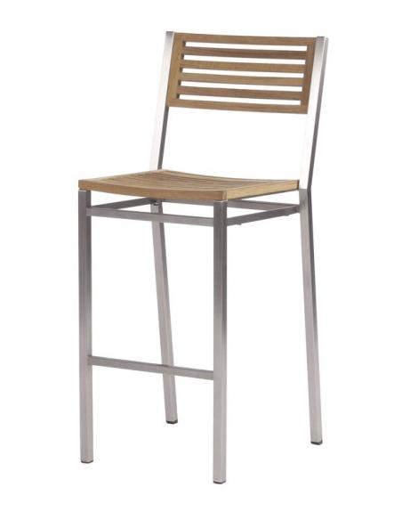 Barlow Tyrie Equinox High Dining Side Chair with Teak Seat and Back