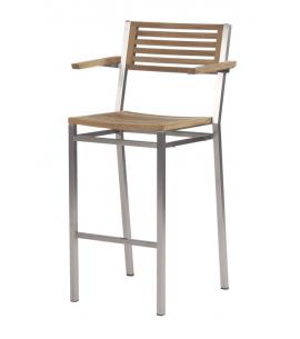 Barlow Tyrie Equinox High Dining Carver Chair with Teak Seat and Back