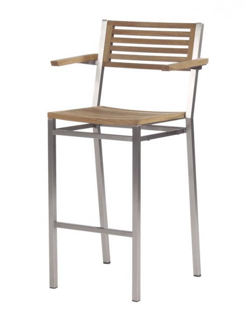 Barlow Tyrie Equinox High Dining Carver Chair with Teak Seat and Back