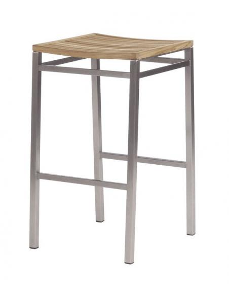 Barlow Tyrie Equinox High Dining Stool with Teak Seat 