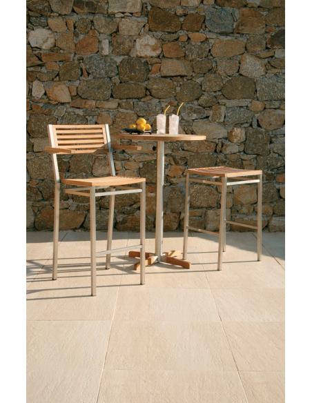 Barlow Tyrie Equinox High Dining Stool with Teak Seat 
