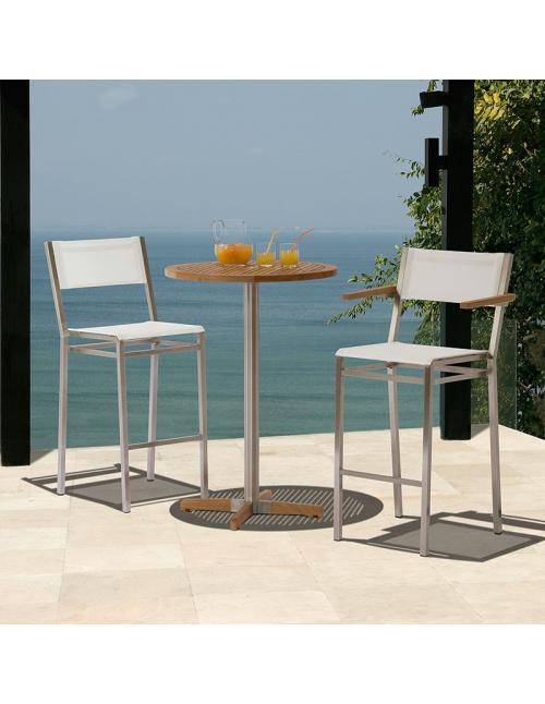 Barlow Tyrie Equinox High Dining Side Chair with Pearl Sling