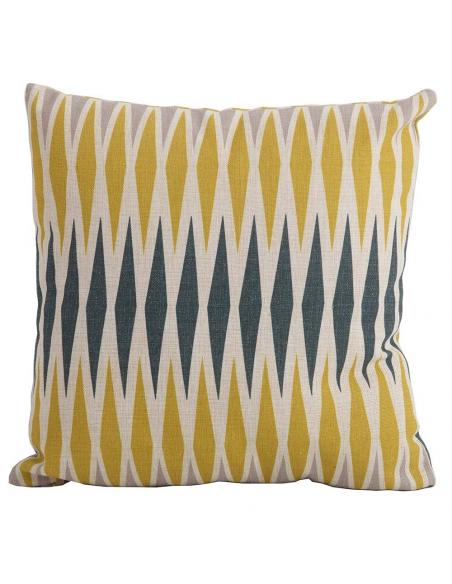 Bramblecrest Harlequin Yellow Square Season-Proof Scatter Cushion