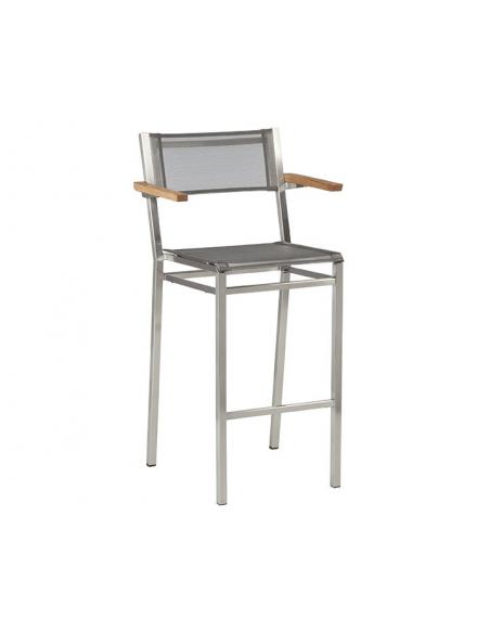 Barlow Tyrie Equinox High Dining Carver Chair with Platinum Sling