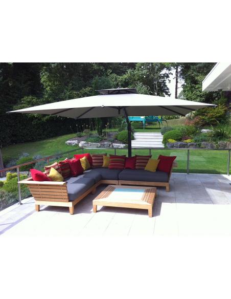 Poggesi Piazza Rectangular Variable Height Side Post Parasol