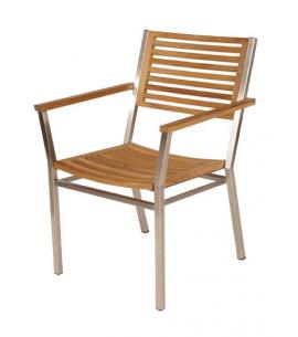 Barlow Tyrie Equinox Stacking Armchair with Teak Seat and Back