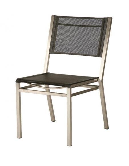 Barlow Tyrie Equinox Stacking Side Chair with Charcoal Sling