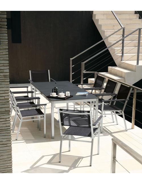 Barlow Tyrie Equinox Stacking Armchair – Arctic White Armrests with Pearl Sling