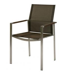 Barlow Tyrie Mercury Stacking Armchair - Graphite Armrests with Charcoal Sling