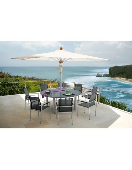 Barlow Tyrie Mercury Stacking Armchair - Graphite Armrests with Titanium Sling