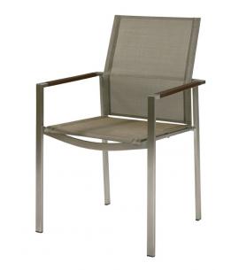 Barlow Tyrie Mercury Stacking Armchair - Graphite Armrests with Platinum Sling