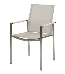 Barlow Tyrie Mercury Stacking Armchair – Arctic White Armrests with Pearl Sling