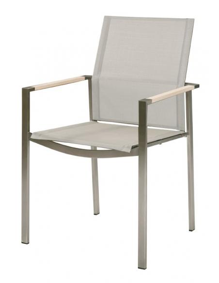 Barlow Tyrie Mercury Stacking Armchair – Arctic White Armrests with Pearl Sling
