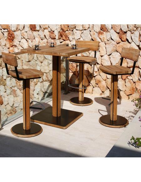 Barlow Tyrie Titan 75cm Square High Dining Table (Black)