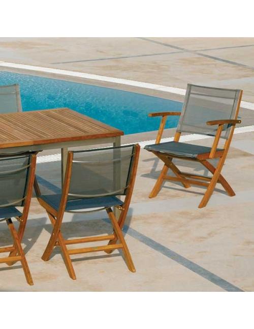 Barlow Tyrie Horizon Folding Carver Chair with Pearl Sling 