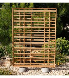 Barlow Tyrie Woodland Portrait Teak Screen with Pebble Feet