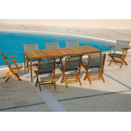 Barlow Tyrie Horizon Folding Side Chair with Platinum Sling 
