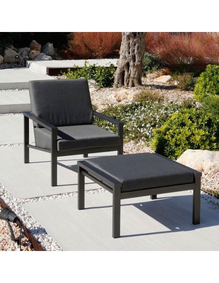 Barlow Tyrie Equinox Deep Seating Ottoman (Graphite)