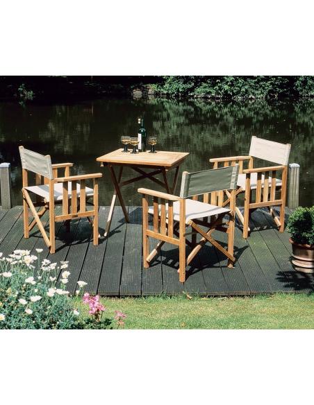 Barlow Tyrie Safari Folding Armchair in White Sand 
