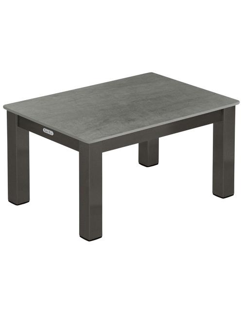 Barlow Tyrie Equinox 49cm Rectangular Lounger Table – Powder Coated Graphite Frame with Dusk Ceramic Top