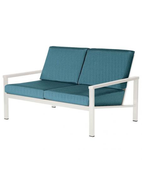 Barlow Tyrie Equinox Deep Seating Two Seater Settee – Powder Coated Arctic White Frame with Seat and Back Cushions