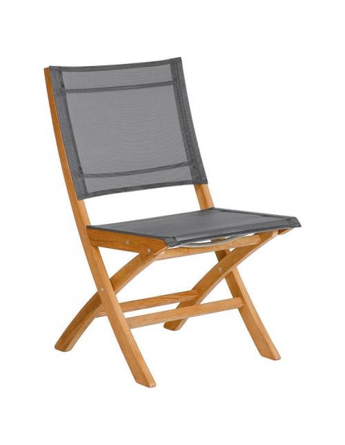 Barlow Tyrie Horizon Folding Side Chair with Platinum Sling 