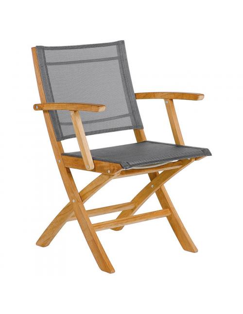 Barlow Tyrie Horizon Folding Carver Chair with Platinum Sling