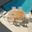 Barlow Tyrie Aura 150cm Rectangular Table - Graphite Frame with Teak Top