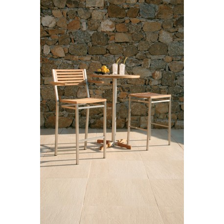 Barlow Tyrie Equinox 70cm Round High Dining Table with Teak Top