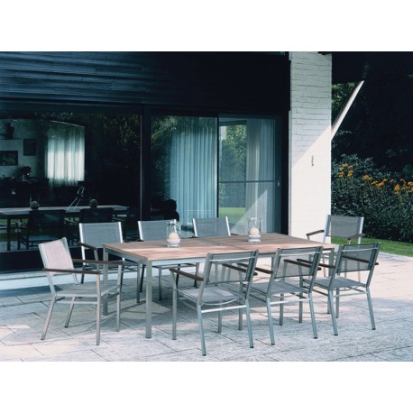 Barlow Tyrie Equinox 220cm Rectangular Dining Table with Teak Top