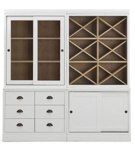 Neptune Chawton Low Double Dresser with Wine Shelves and Vintage Oak Interior