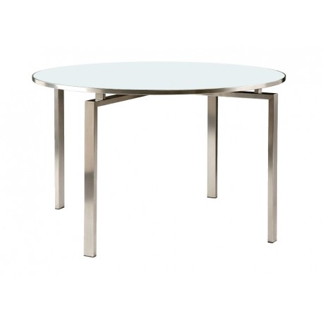 Barlow Tyrie Mercury 120cm Round Dining Table with Glass Top