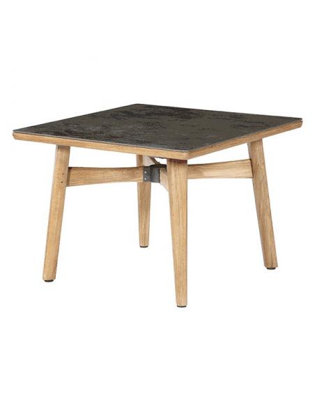 Barlow Tyrie Monterey 100cm Square Teak Dining Table with Oxide Ceramic Top 