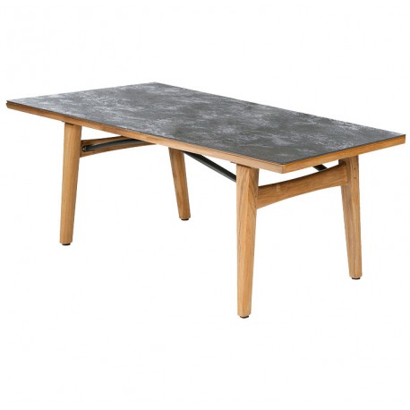 Barlow Tyrie Monterey 200cm Square Teak Dining Table with Oxide Ceramic Top 