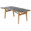 Barlow Tyrie Monterey 200cm Square Teak Dining Table with Oxide Ceramic Top 
