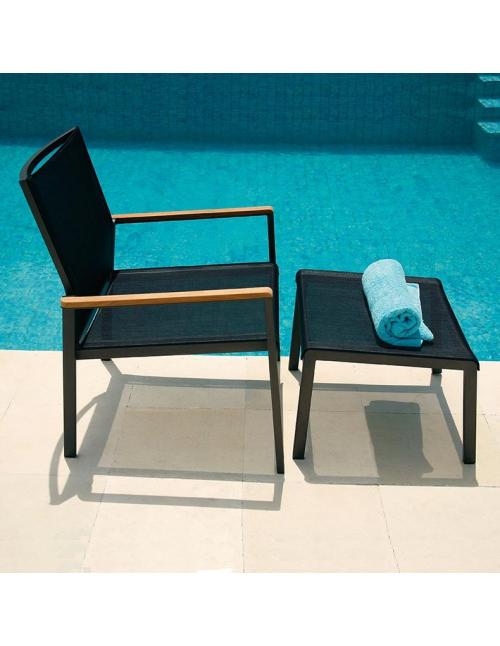 Barlow Tyrie Aura Deep Seating Armchair - Graphite Frame with Charcoal Sling 