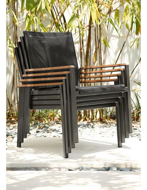 Barlow Tyrie Aura Deep Seating Armchair - Graphite Frame with Charcoal Sling 