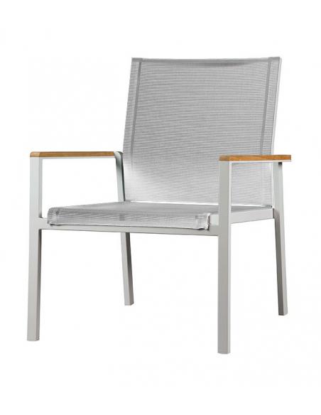 Barlow Tyrie Aura Deep Seating Armchair - Arctic White Frame with Pearl Sling
